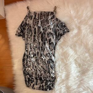 Leopard Print Off-Shoulder Dress